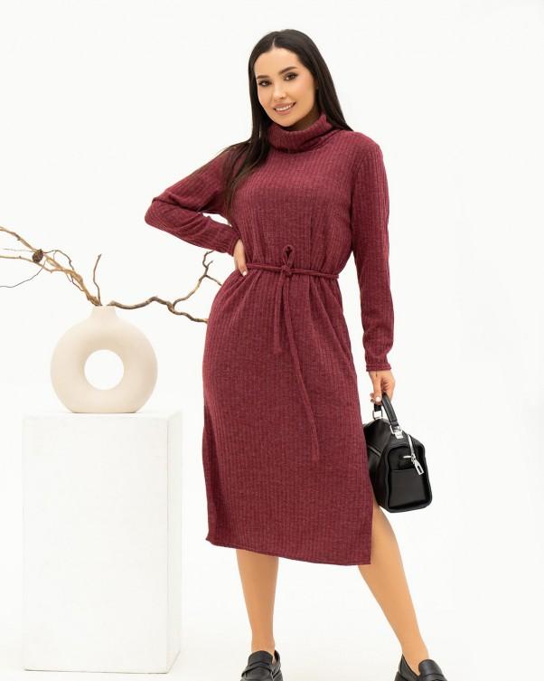 

Ангорова сукня з бічними розрізами ISSA Plus XXL кларет