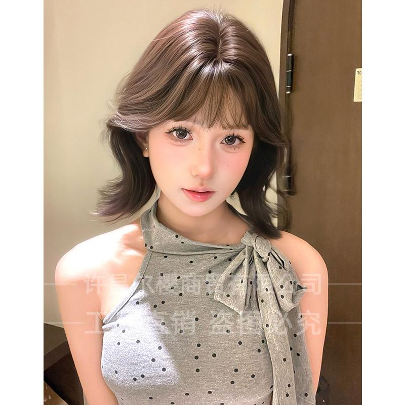Erying wholesale wig female daily Internet celebrity short hair curly hair summer new natural full head wig