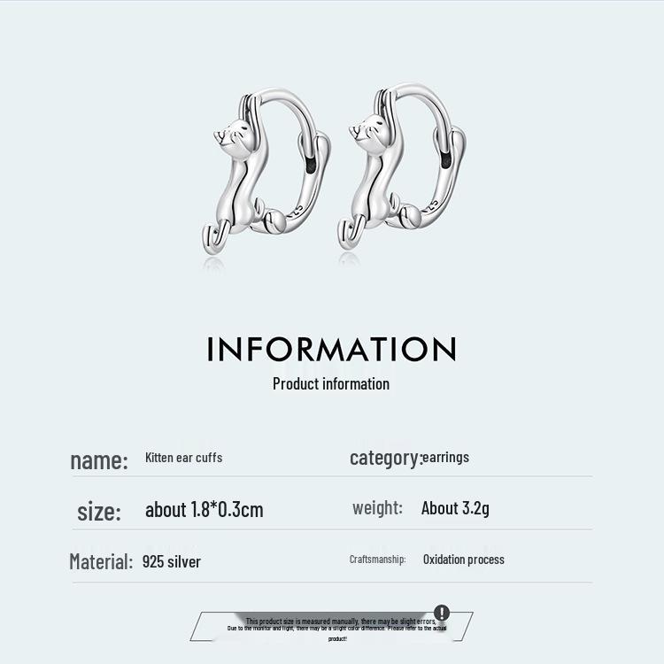 Avle S925 Sterling Silver Cat Ear Stretch Earrings