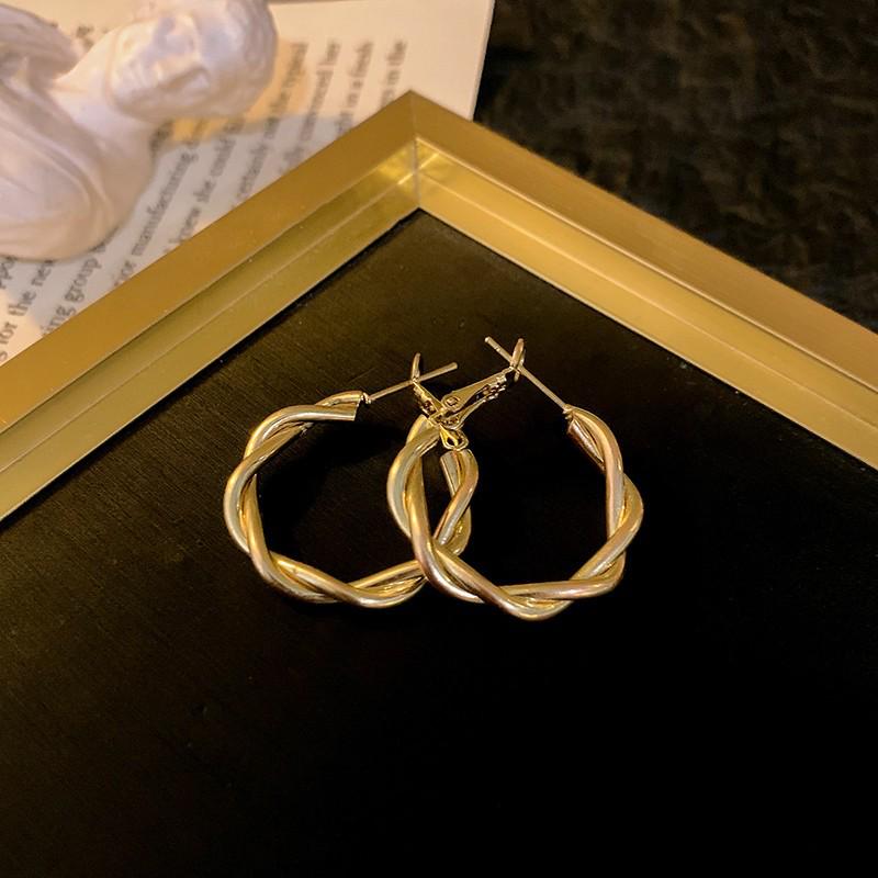 Silver Needle Geometrische Creolen - Fortgeschrittene Mode Koreanischer Ins-Stil