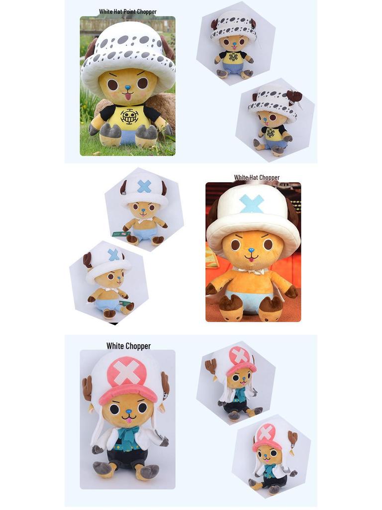 Genuine One Piece Luffy, Chopper, Zoro Plush Figures (20-30cm) - Anime Cartoon Dolls, Perfect Gifts