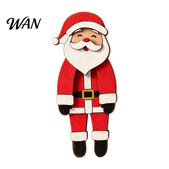 Santa Claus Fridge Magnets Christmas Wooden Dangle Toy, Refrigerator Magnet, Cute Cartoon Small Holiday Gifts for Friends Snowman Elk Magnetic