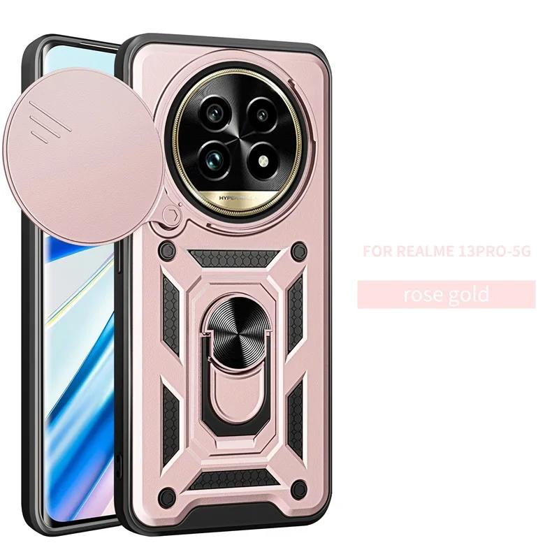For Realme 13 Plus 5G Case Armor Shockproof Back Cover for Oppo Realme13+ 5G 13 Pro Plus Reno12Fs Magnetic Ring Holder Stand Cover