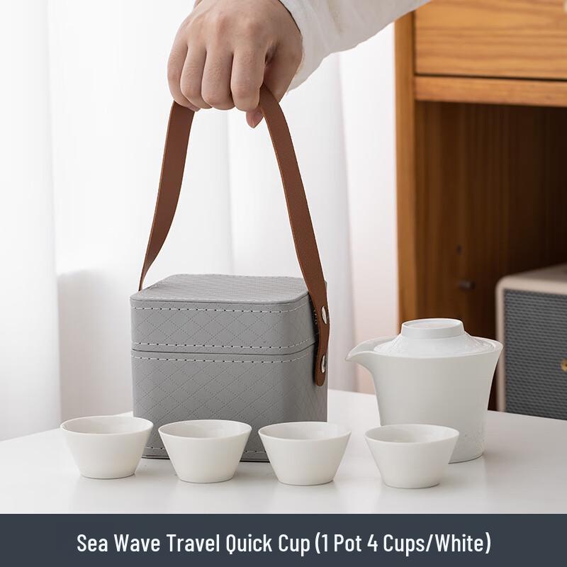 Chaxun Wave Ceramic Travel Tea Set