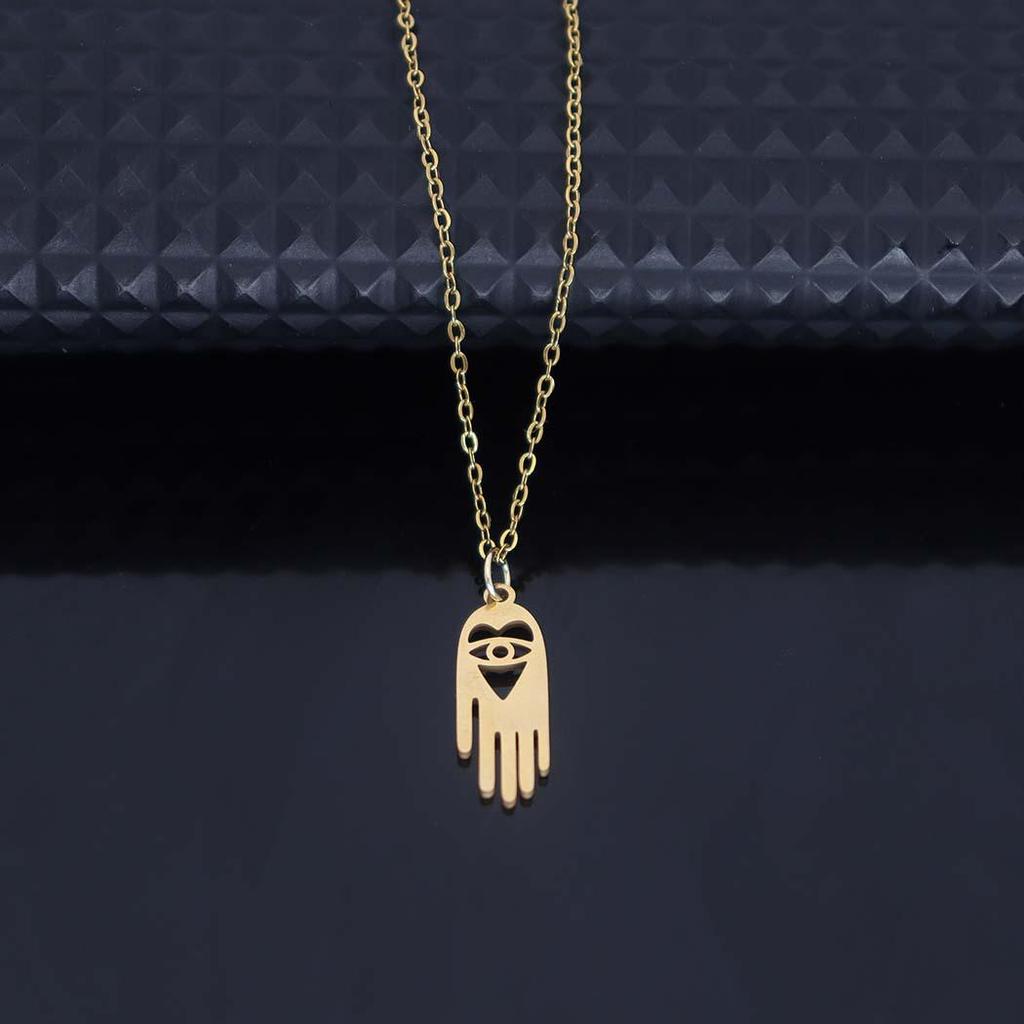 Stainless Steel Devil's Eye Pendant Necklace - Versatile Temperament Accessories