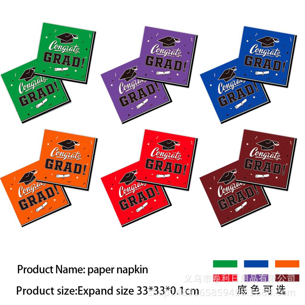 Graduation Season Themed Party Supplies Graduation Season Party Decoration Banner Flag Paper Plate Paper Tissue Tableware Arrangement Props