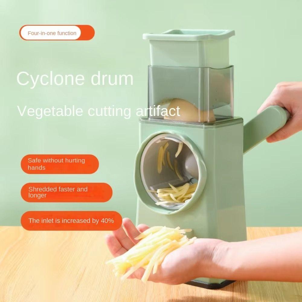 3 in 1 Rotary Cheese Grater Manual Ice Shaved Machine Hand-Crank Vegetable Slicer  Smoothies