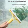 3-in-1 Multifunctional Glass Cleaning Tool with Sprayer, Plastic, for Kitchen, Toilet - Efficient Mirror and Window Scraper