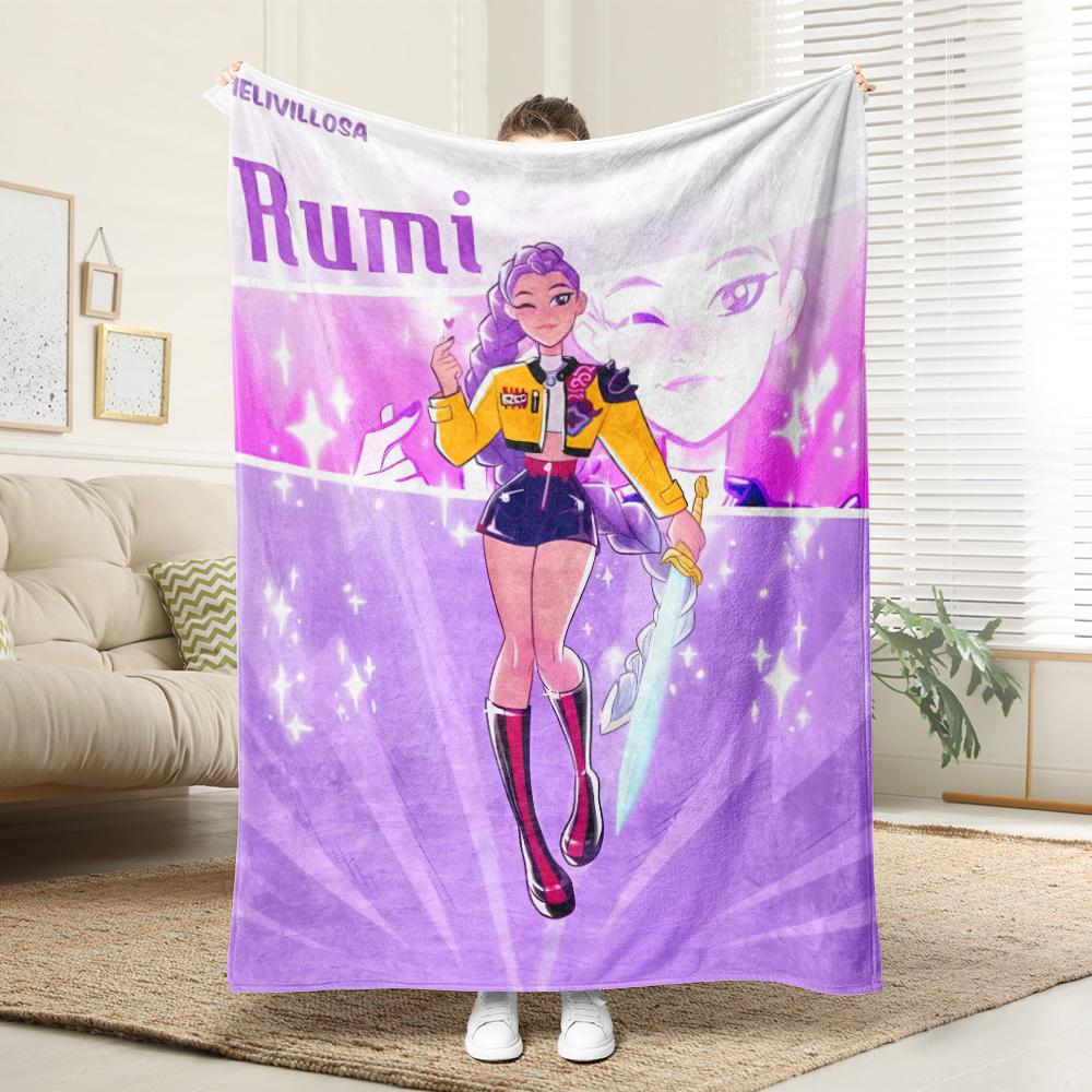 KPop Demon Hunters Colorful anime style!Rumi and other characters cover blankets, comfortable and fashionable at home
