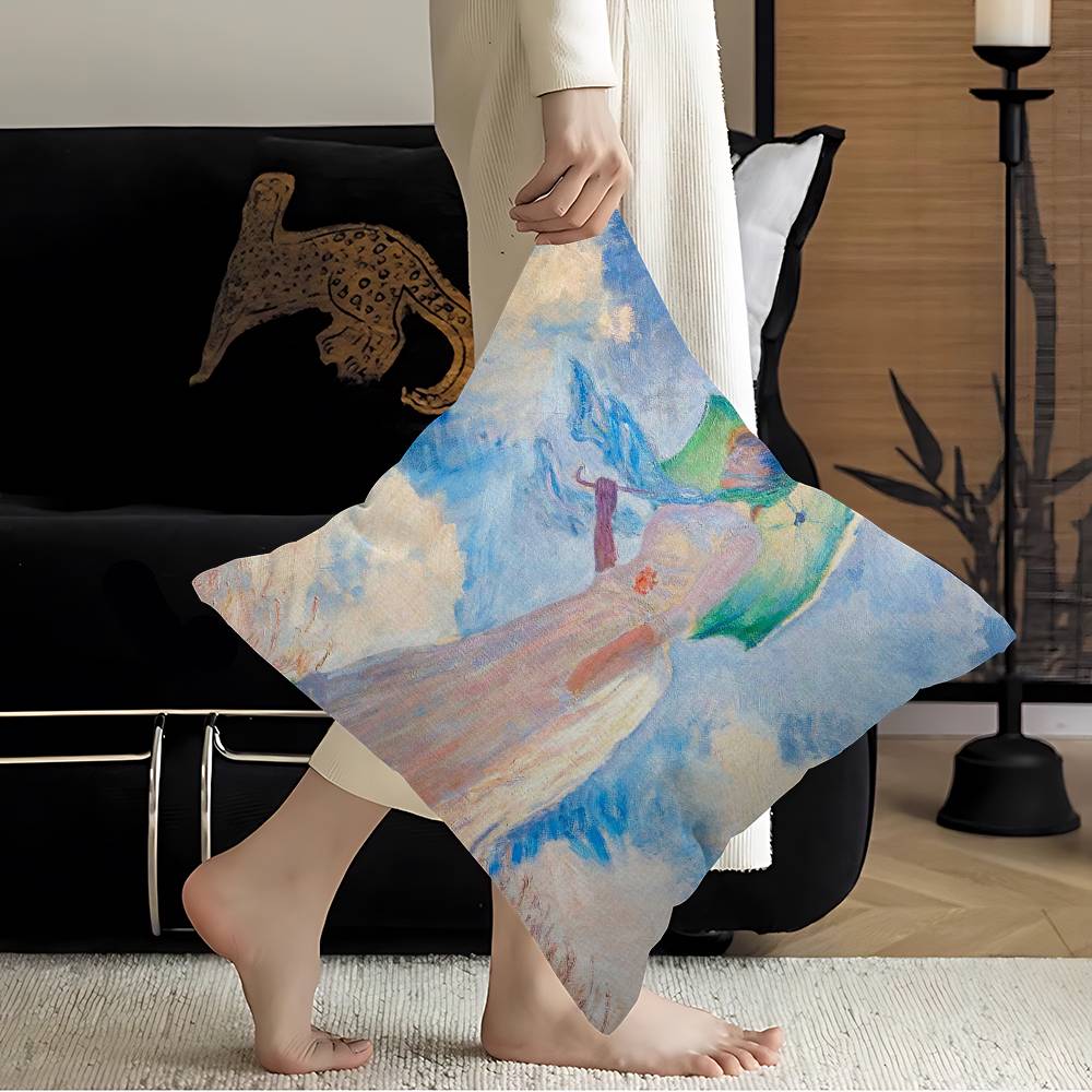 Monet Abstract Landscape Art Canvas Prints Painting Wall Art Monet Pillow Cushion Cover Pillowcase Living Room Sofa Home Decor