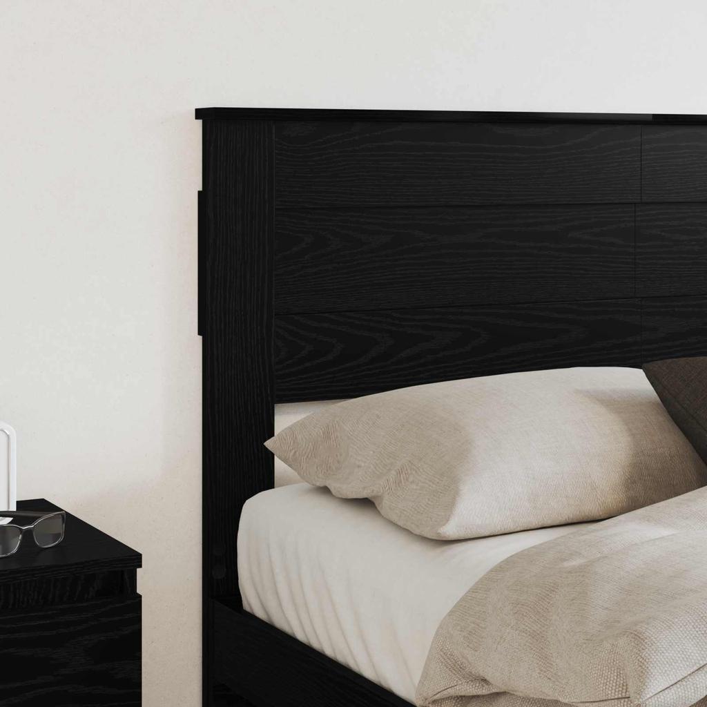 Headboard in Black Oak Effect Made of Wood Based Material