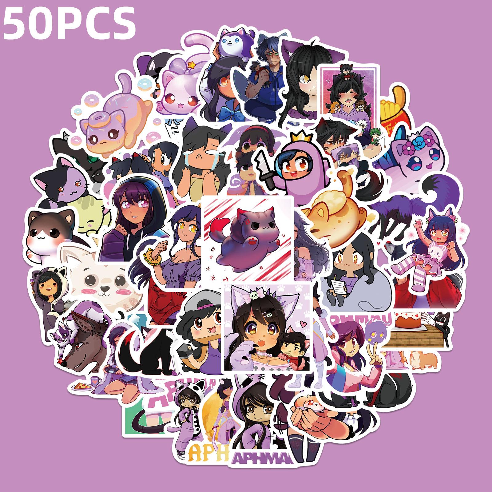 

50 шт. Мультяшные граффити Aphmau Водонепроницаемая наклейка Декоративная наклейка для блокнота