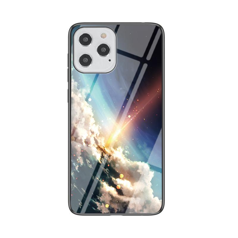 Applicable To IPhone16 Mobile Phone Case 14Promax Apple 15 Protective Case Simple 1213 Starry Sky Glass Case