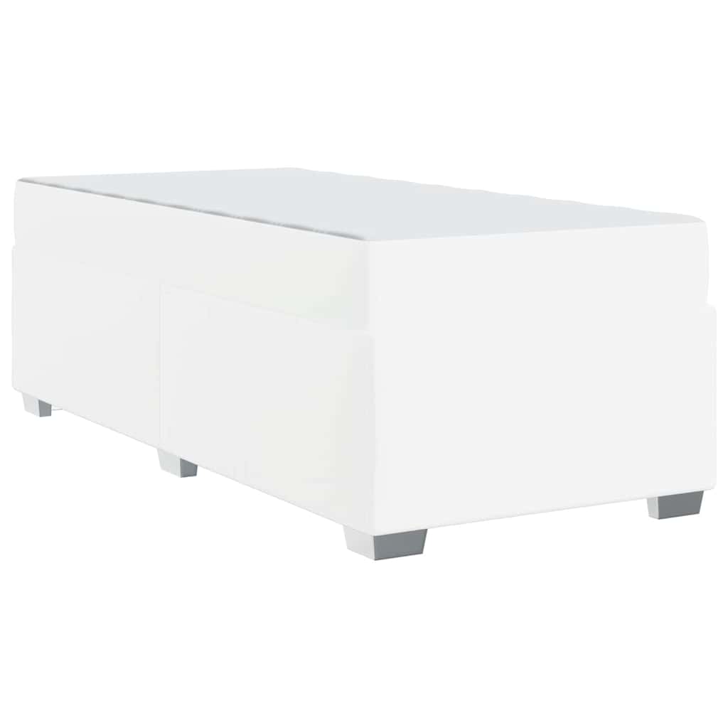 Bed Frame with Mattress White 80 X 200 Cm Fabric