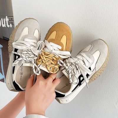 Skórzane podwyższające buty treningowe niemieckie damskie na platformie buty damskie 2025 wiosna i lato nowe sportowe i rekreacyjne buty Forrest Gump buty taty