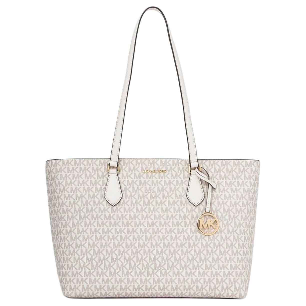 Michael Kors Sheila Logo Zip Closure Coated Canvas Tote Bag Women tote bags Cream 35S4G6HT9B-LTCRM Basic Set (Bag+Dust Bag)