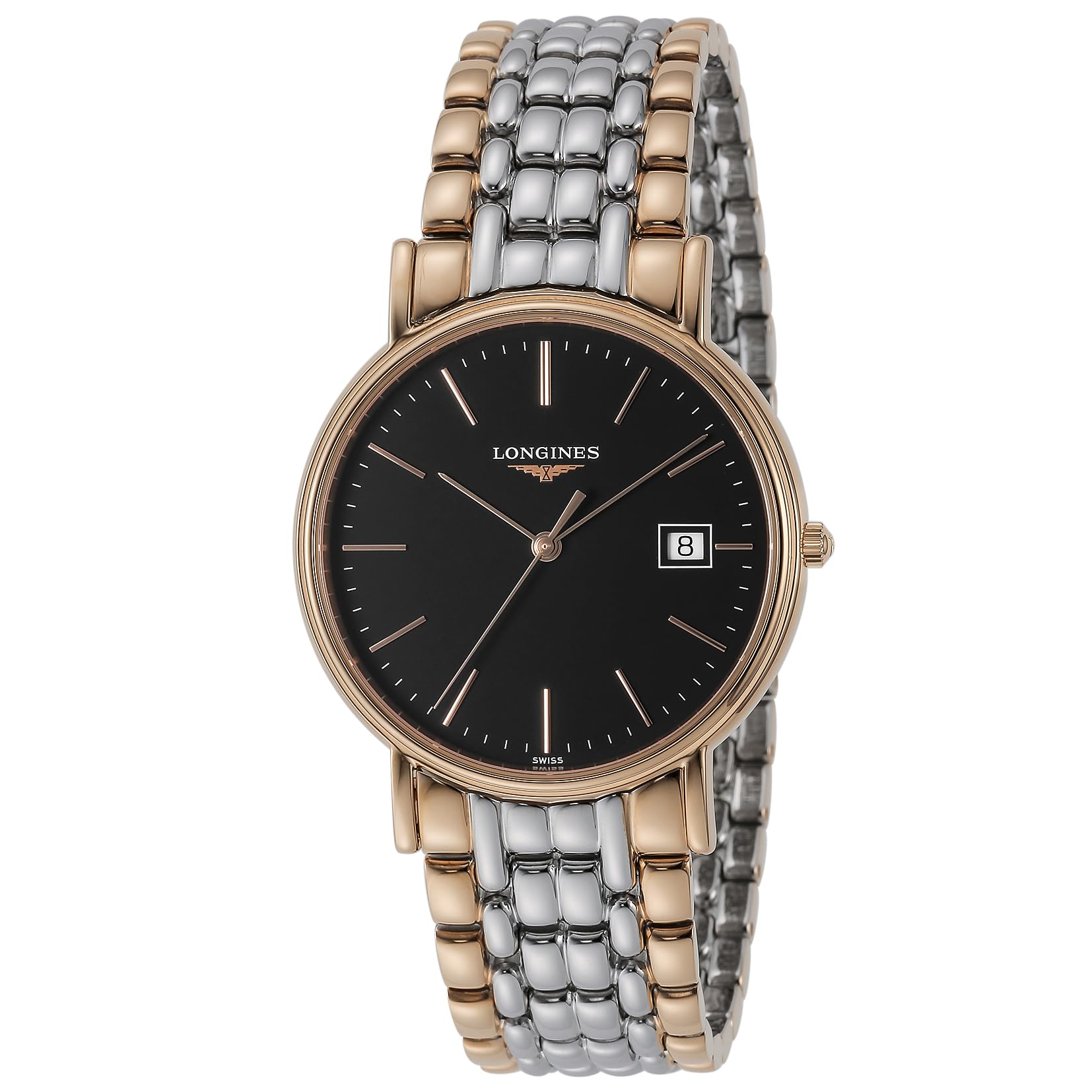 

Watch PRESENCE Quartz Waterproof for Daily Use Sapphire Glass Black Dial Stainless Steel Silver x Gold [Longines] Men s L4.790.1.59.7 [Used] чорний