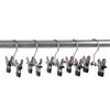 12 PCS Adjustable Shoe Rack Pants Folder Boot Hanger Holder Travel Laundry Hook Hanging Clip Portable Black & Silver