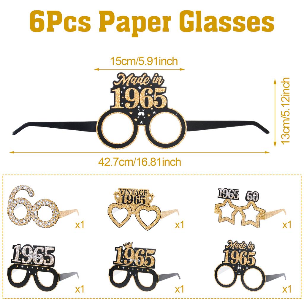 30th 40th 50th 60th 70th Balck Birthday Glasses Photography Props Celebrate Birthday Party Decoration Adults Anniversary Decor