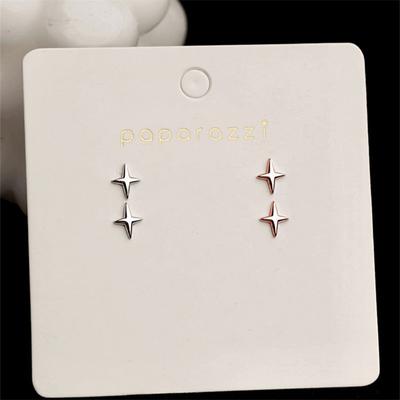 Orecchini a bottone con stelle semplici in argento sterling S925 Gioielli da donna per temperamento alla moda