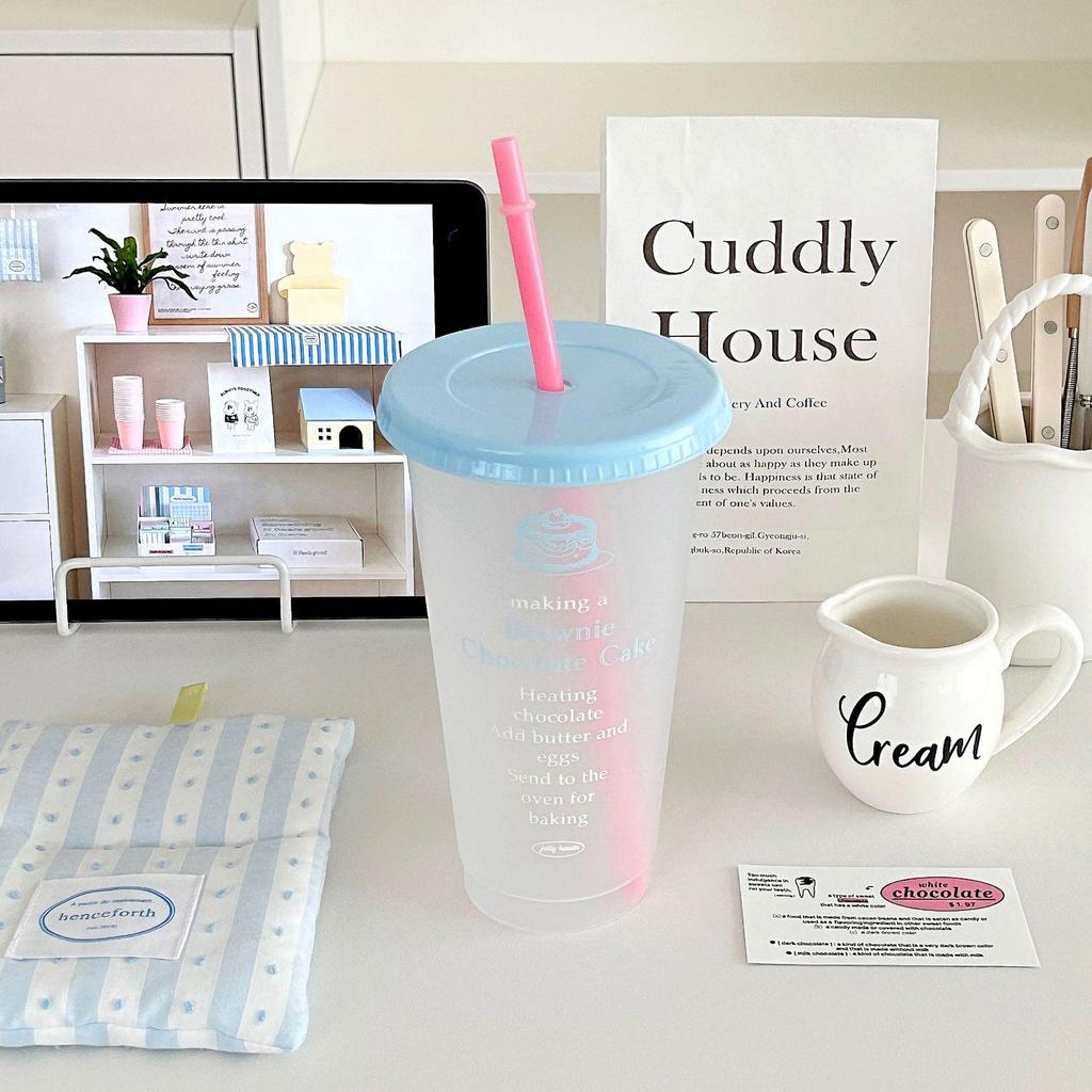Large Capacity Summer Straw Cup for Girls - Perfect for Home, Travel, Milk Tea, Coffee, and Cold Drinks.