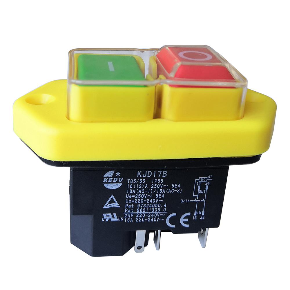 KEDU KJD17B Electromagnetic Pushbutton Switches for Slicer Meat Grinder Flaker Concrete Mixer and Lathes 4Pin 5Pins