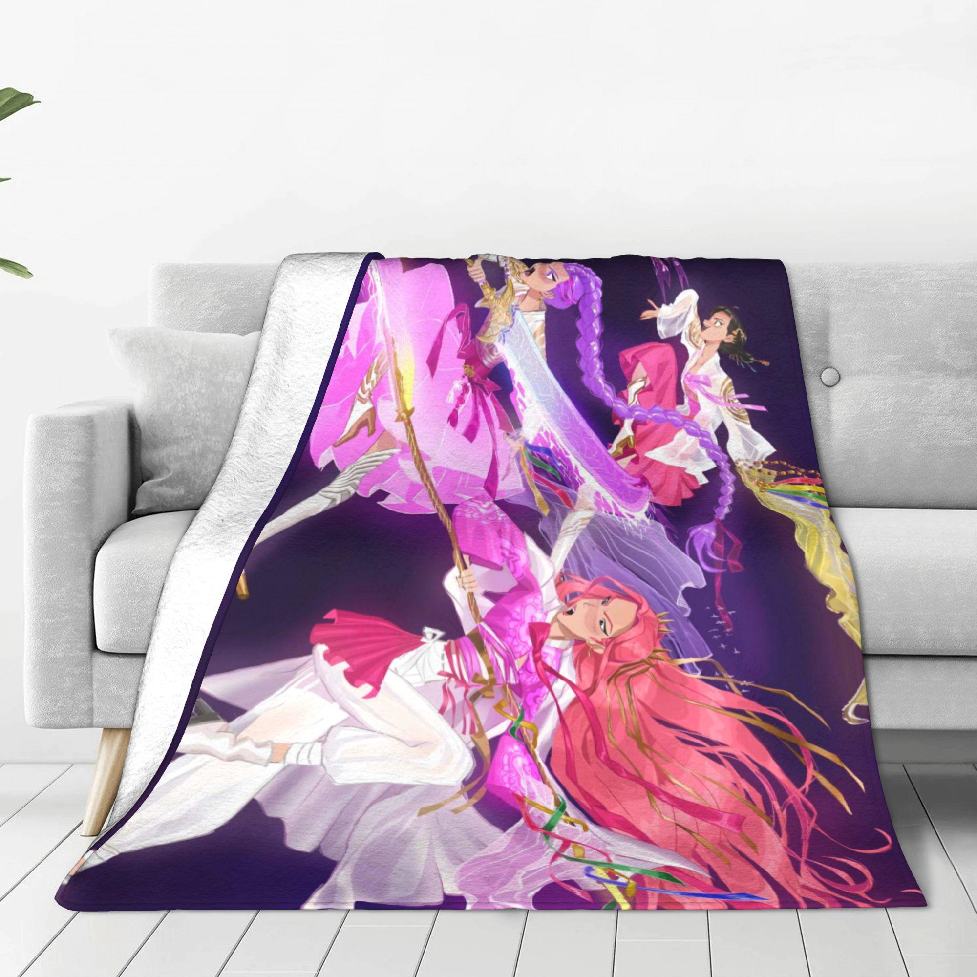 kpop Demon Hunters Huntrix Blankets Quality Soft Warm  Throw Blanket Winter Kids Couch Bed Fluffy Bedspread 30x40in