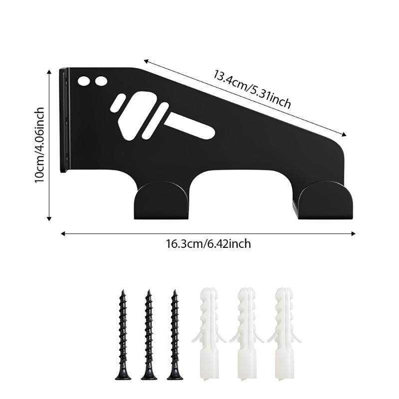 Supporto da Parete Universale per Motosega Supporta Appendimento Orizzontale o Verticale con Due Fori per Riporre l'Accessorio Chiave