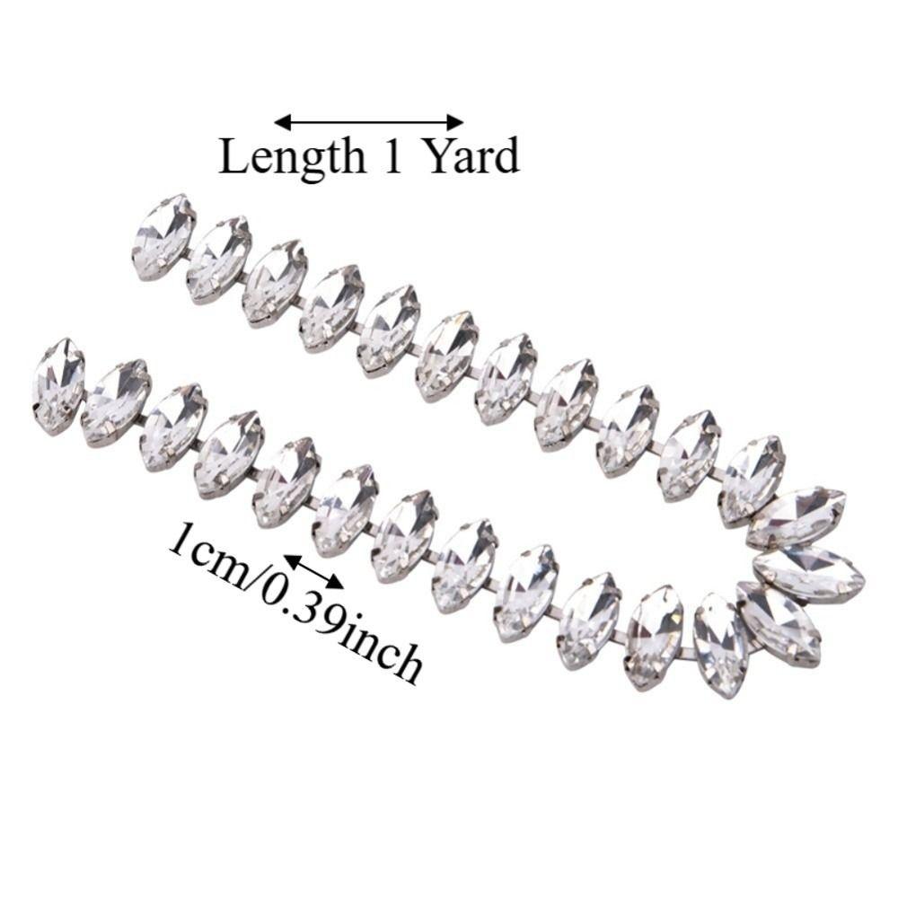 1pcs Crystal Glass Sew On Rhinestone Chain Marquise Shape Crystal Rhinestone Chain For Accessories
