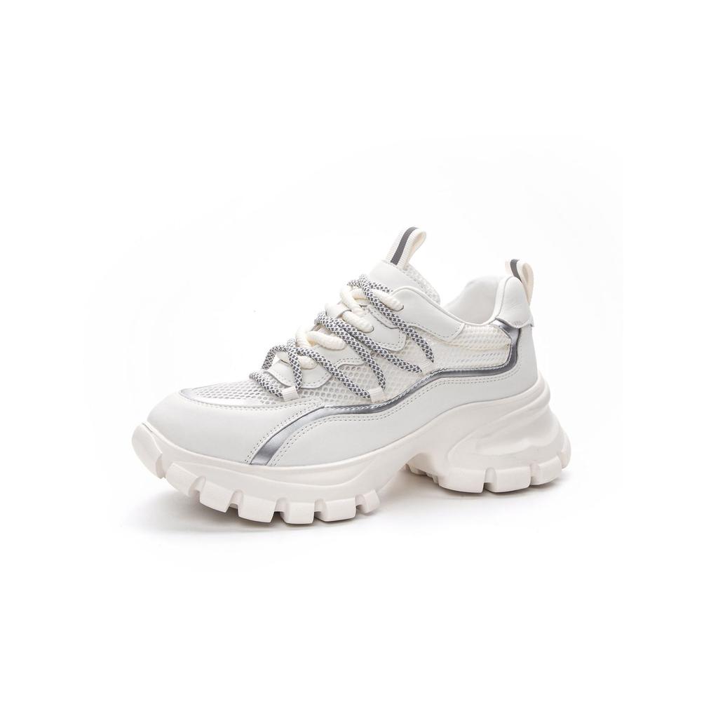 Moon Falling Pedestrian 2025 Leather Little White Shoes Women's Platform Dad Shoes Women's Sports Fashion Casual Net Shoes Women's Comfort