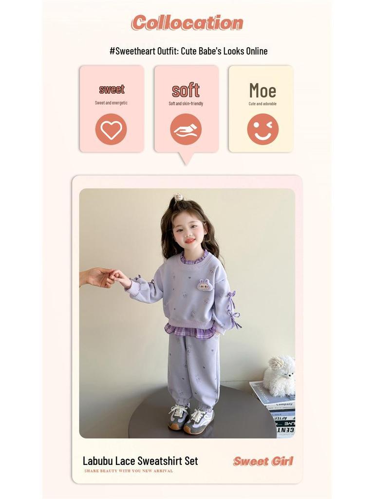 2025 Autumn New Cartoon Fashion Girls' Two-Piece Set