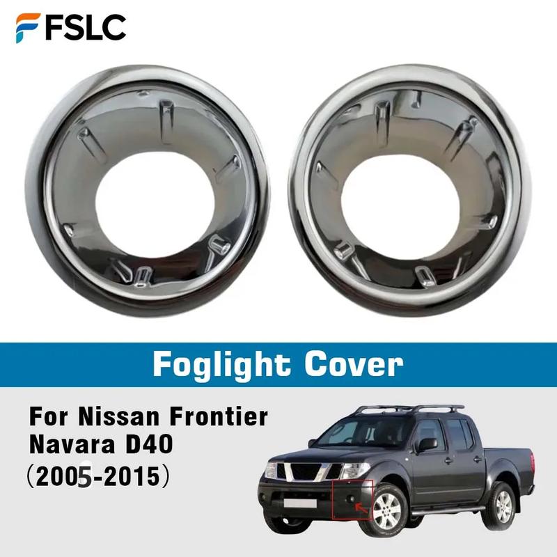 Foglight Cover for Nissan Frontier Navara D40 2005-2015 Chrome Silver Front Fog Light Cover Decorative Sticker Accessories