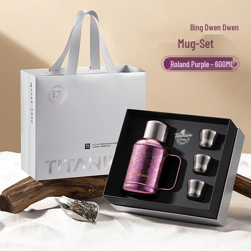 edish Dundun Pure Titanium Temperature Display Thermos Set