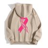 Women's Breast Sweatshirt Ribbon Breast Long Sleeve Hooded Pocket Casual Sweatshirt Jacket