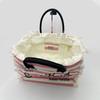 2024 New Commuter Practical Large Women's Large Capacity Leisure Tourism Stripe Plaid Handmade Tassel Handbag