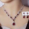 Bridal Jewelry Women's Suit Cross-Border Fashion Crystal Water Drop Necklace Two-Piece Earrings Set Wedding Evening Dress Accessories