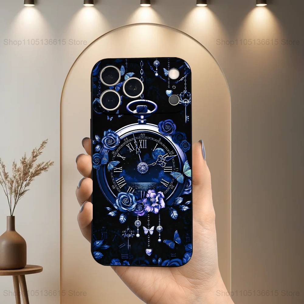 

Dream Art Часы для iPhone 13,17,11,12,16,14,15,Plus,Pro Max,XS,X,XR,SE,Mini,8,7,Мягкий Силиконовый Черный Чехол для Телефона iPhone12mini