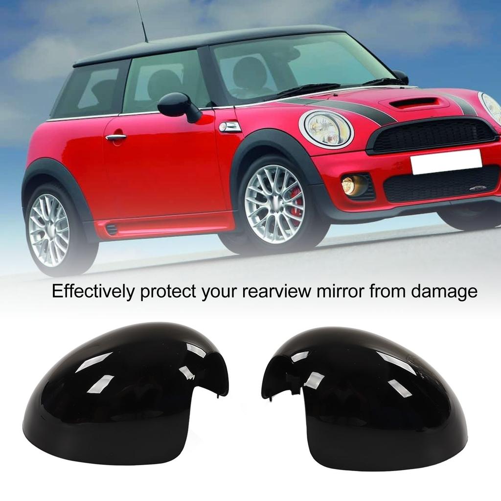 Door Mirror Cover Left Right Glossy Black Replacement for  R55 R56 R57 R58 R59 R60 R61 Exterior Mirror Cover