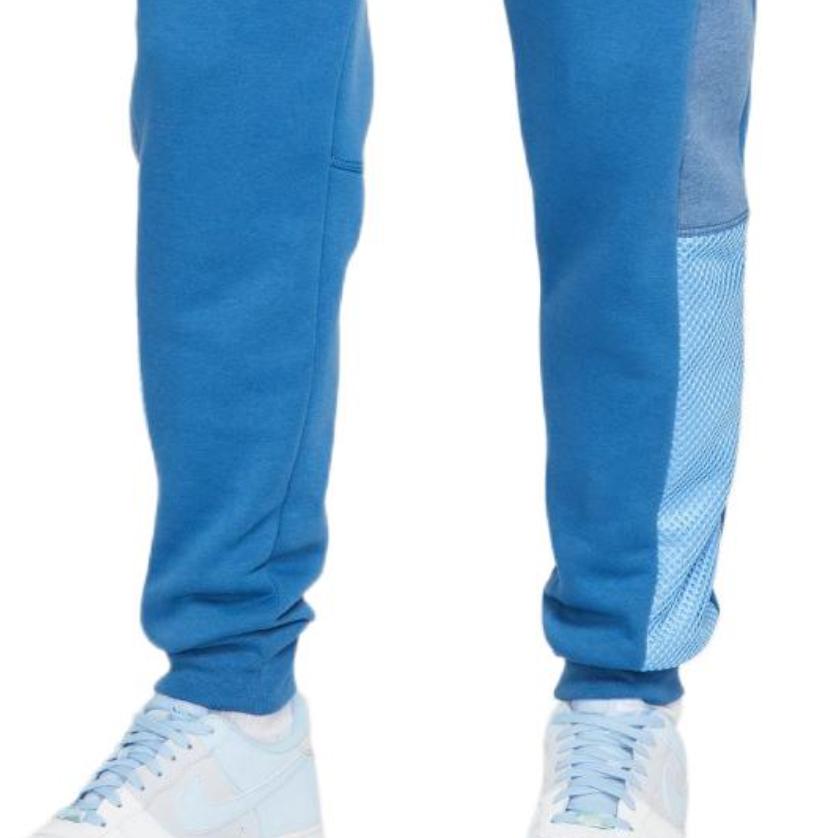 Nike Logo Print Pattern Drawstring Elastic Waist Cuffed Sports Pants Men pants Blue DM5209-407
