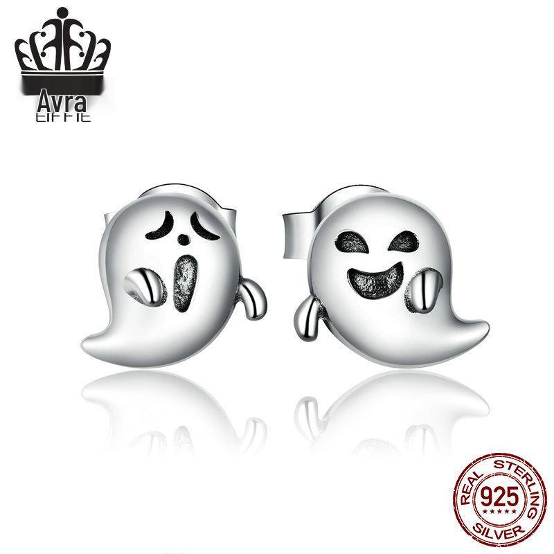 

Avle Оригинальные серьги-пусеты «Маленький дьявол» из стерлингового серебра с цирконом для девочек. Sterling Silver 925