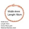 women bracelet chanin Charming Flash Twisted Rope Chain Bracelets for Women Lady, 316L Stainless Steel Wrist Zircon 16cm 18cm