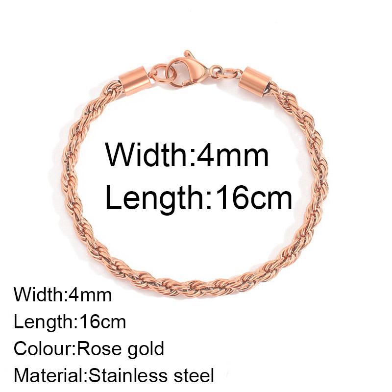 women bracelet chanin Charming Flash Twisted Rope Chain Bracelets for Women Lady, 316L Stainless Steel Wrist Zircon 16cm 18cm
