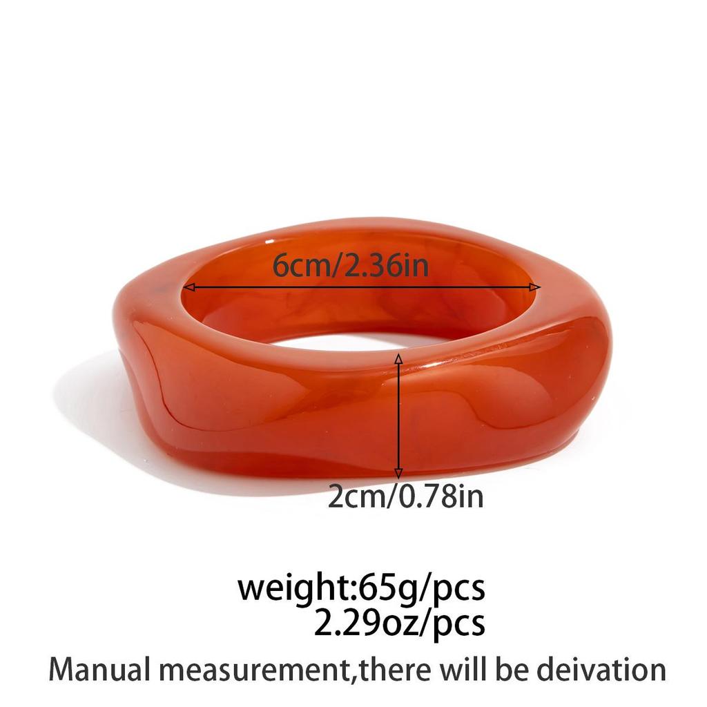 Mote Vintage Gjennomsiktig Resin Chunky Armbånd Geometrisk Uregelmessig Elastisk Bredt Armbånd Armbånd for Kvinner Menn Luksuriøse Estetiske Smykketilbehør