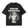 Lustiges Wolf Seltsam Spezifisches Meme Wenn Sie Hinter Ihrem Rücken Reden Furz Gewaschenes T-Shirt Harajuku Herren Damen Hip-Hop T-Shirts Tee
