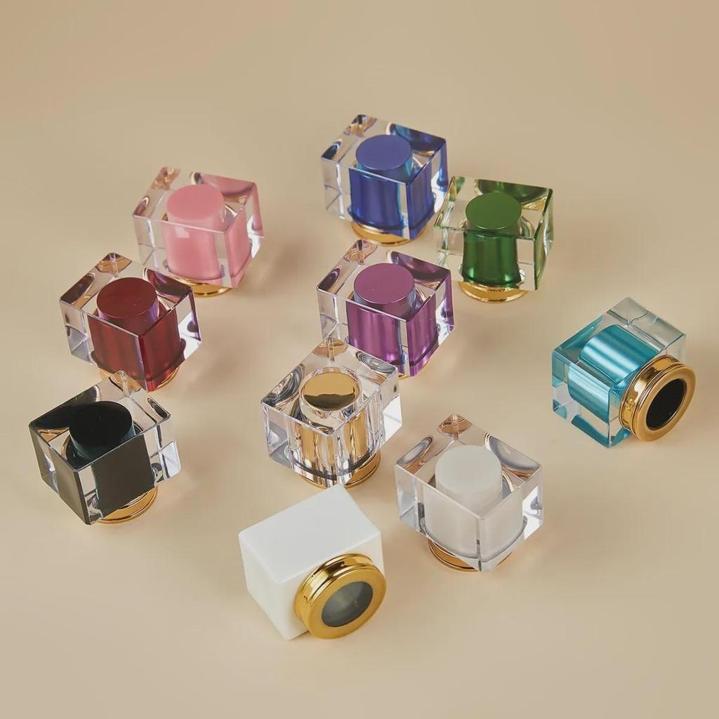 30ml/50ml Square Glass Perfume Bottle with Screw Cap - Empty Cosmetic Spray Bottle