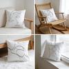 Simple Black White Couple Line Cushion Cover Washed Linen Soft Breathable Decorative Case For Sofa Home Pillow Cover