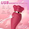 Rose Sucking Vibrator G Spot Dildo with 3 Sucking and 10 Licking Vibration Modes,Clitoral Nipple Stimulator Silicone Anal Dildo, Female Adult Sex Toys