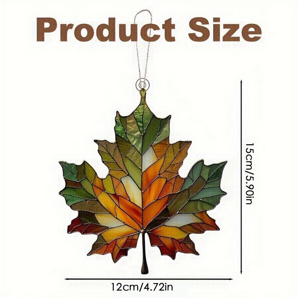 Acrylic 2D MapleLeaf Suncatcher Stained Glass Window Hanging Decor Glittering Fall Ornament For Thanksgiving Christmas Gift