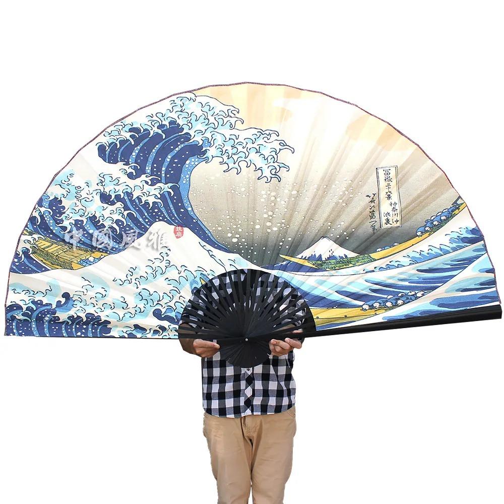 Japanese-Style Large Hanging Fan Handmade Mount Fuji Paper Folding Fan Unfold 90cm Wall Home Decoration