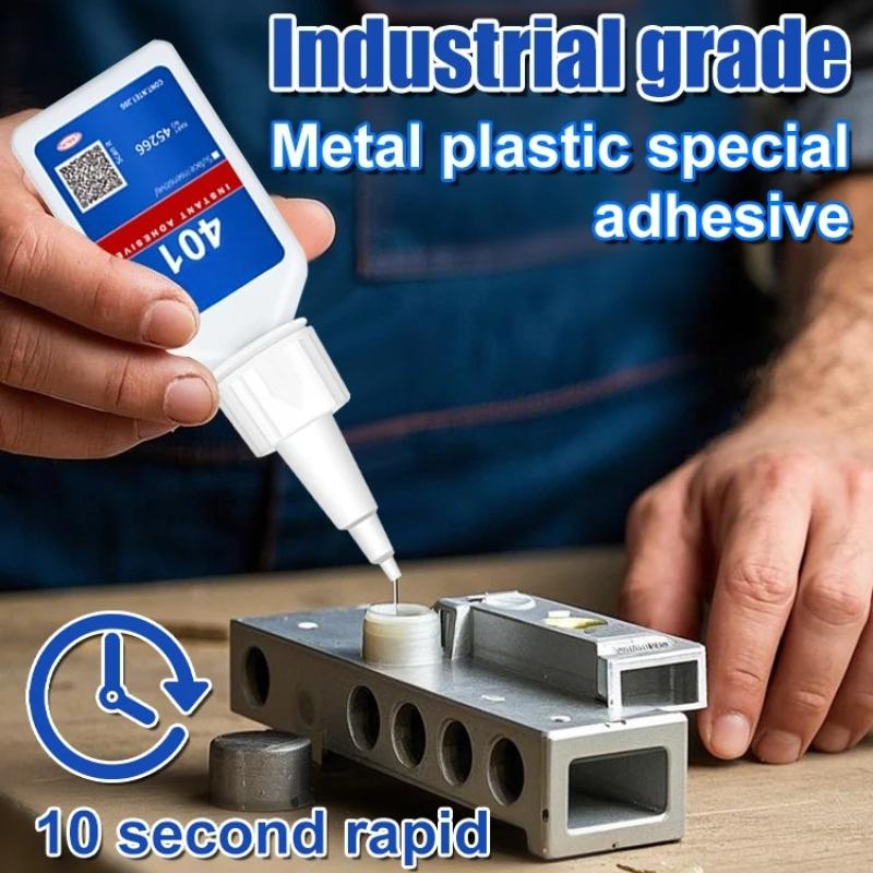 Brand-new upgraded 401 super cyanoacrylate glue, instant drying in 5 seconds, waterproof, stable and versatile bonding tool.